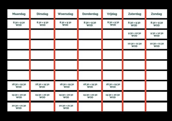 Zomerrooster 2022 CrossFit Culemborg